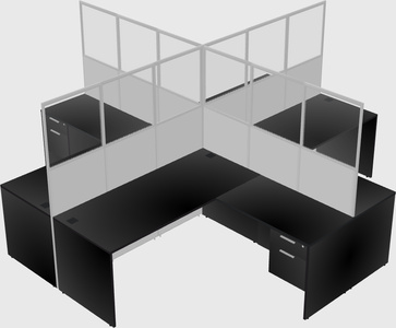 Shared l-shaped cubicles