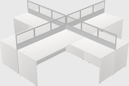 Shared l-shaped cubicles