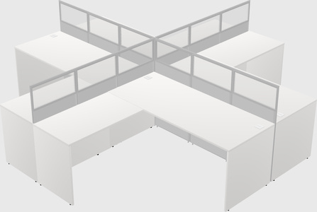 Shared l-shaped cubicles