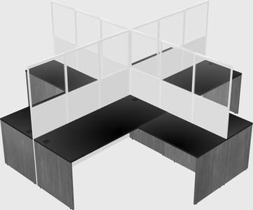 Shared l-shaped cubicles