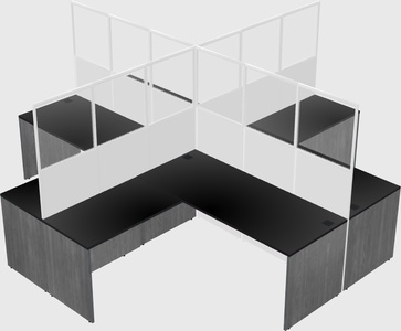 Shared l-shaped cubicles
