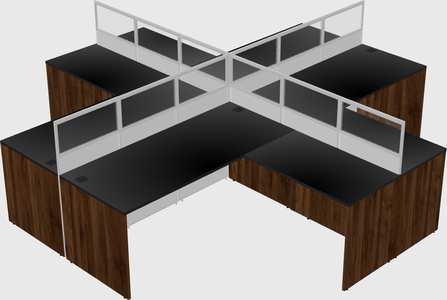 Shared l-shaped cubicles