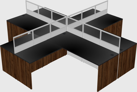 Shared l-shaped cubicles