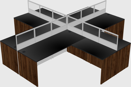 Shared l-shaped cubicles
