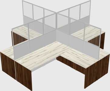 Shared l-shaped cubicles