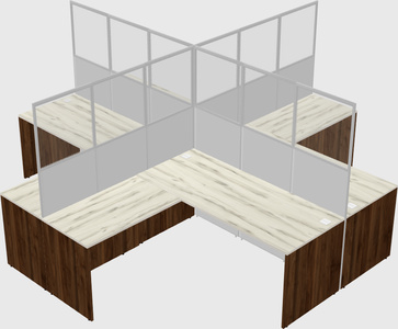 Shared l-shaped cubicles