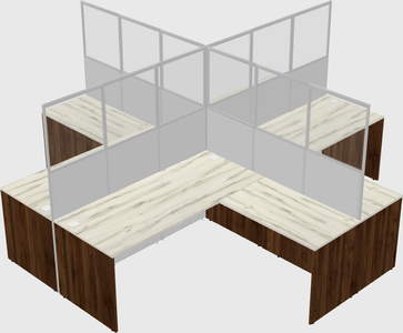 Shared l-shaped cubicles