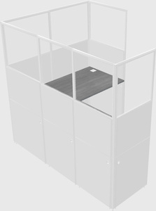 Cubículo compartido en forma de l