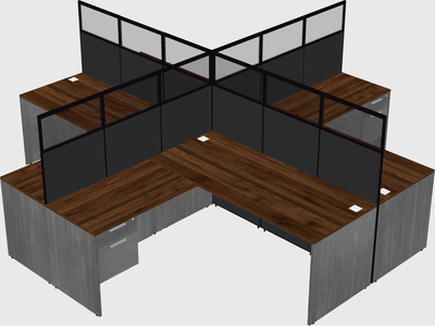 Shared l-shaped cubicles