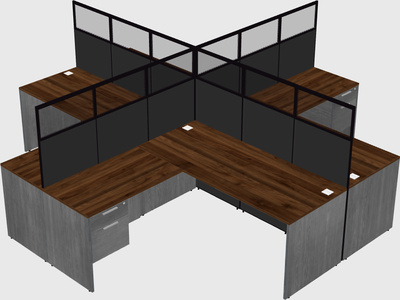 Shared l-shaped cubicles