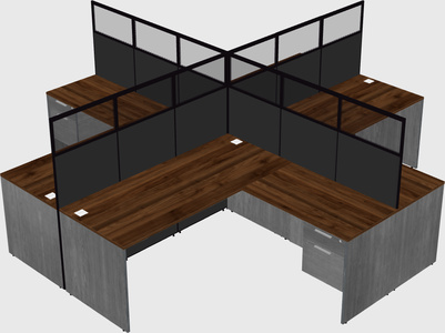Shared l-shaped cubicles