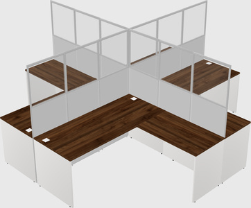 Shared l-shaped cubicles