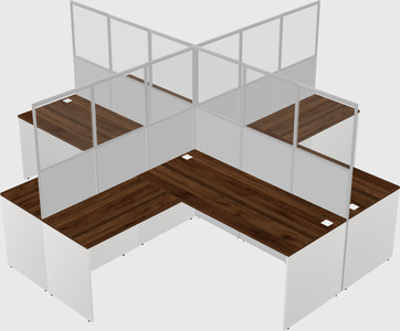 Shared l-shaped cubicles