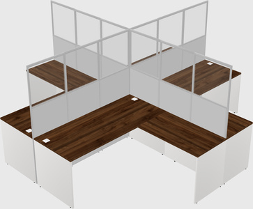 Shared l-shaped cubicles