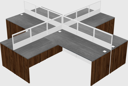 Shared l-shaped cubicles
