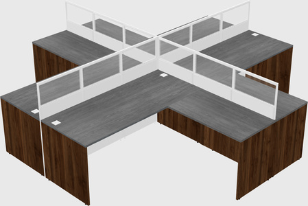 Shared l-shaped cubicles