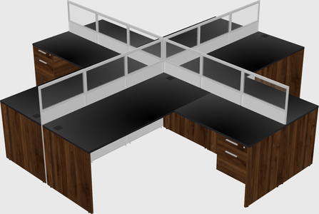Shared l-shaped cubicles