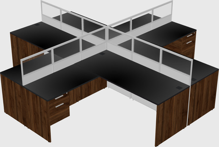 Shared l-shaped cubicles