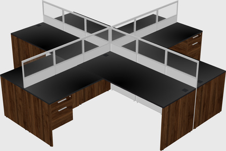 Shared l-shaped cubicles