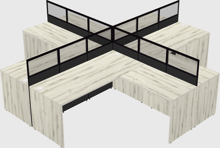 Shared l-shaped cubicles