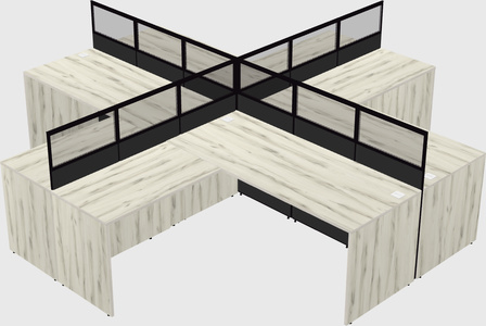 Shared l-shaped cubicles