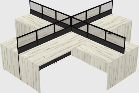 Shared l-shaped cubicles