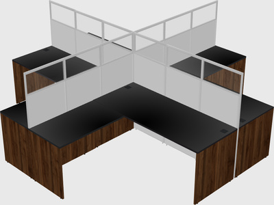 Shared l-shaped cubicles