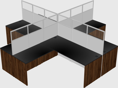 Shared l-shaped cubicles