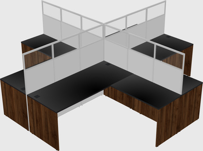 Shared l-shaped cubicles