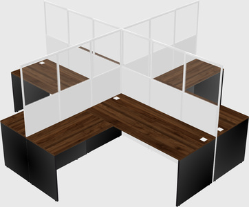 Shared l-shaped cubicles