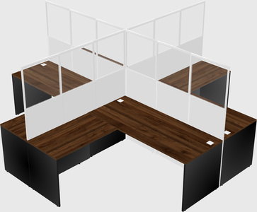 Shared l-shaped cubicles