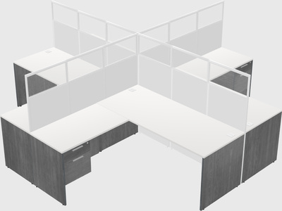 Shared l-shaped cubicles