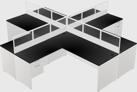 Shared l-shaped cubicles
