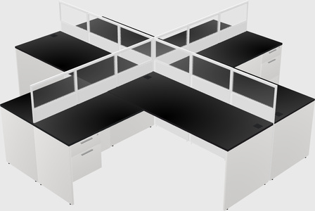 Shared l-shaped cubicles