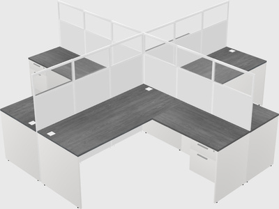 Shared l-shaped cubicles