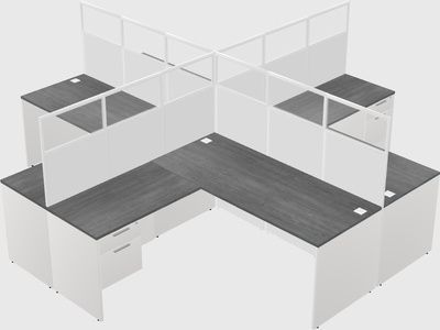 Shared l-shaped cubicles