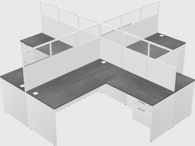 Shared l-shaped cubicles