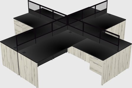 Shared l-shaped cubicles