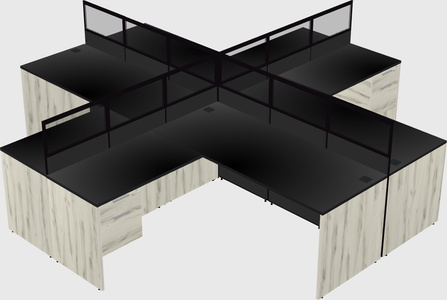 Shared l-shaped cubicles