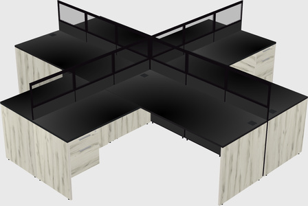 Shared l-shaped cubicles