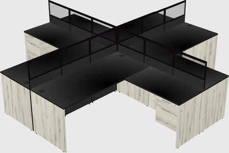 Shared l-shaped cubicles