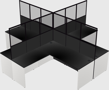 Shared l-shaped cubicles