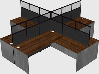 Shared l-shaped cubicles