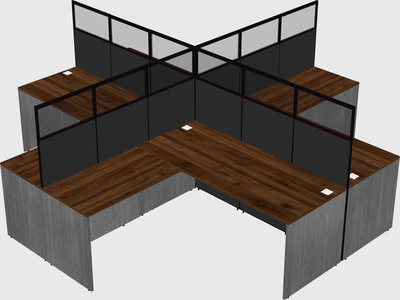 Shared l-shaped cubicles