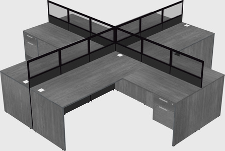 Shared l-shaped cubicles