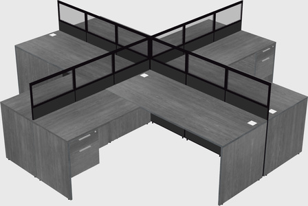 Shared l-shaped cubicles