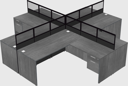 Shared l-shaped cubicles