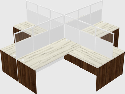 Shared l-shaped cubicles