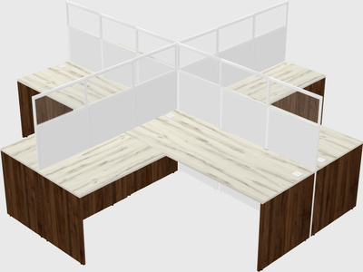 Shared l-shaped cubicles