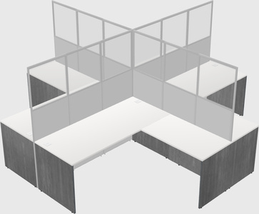 Shared l-shaped cubicles